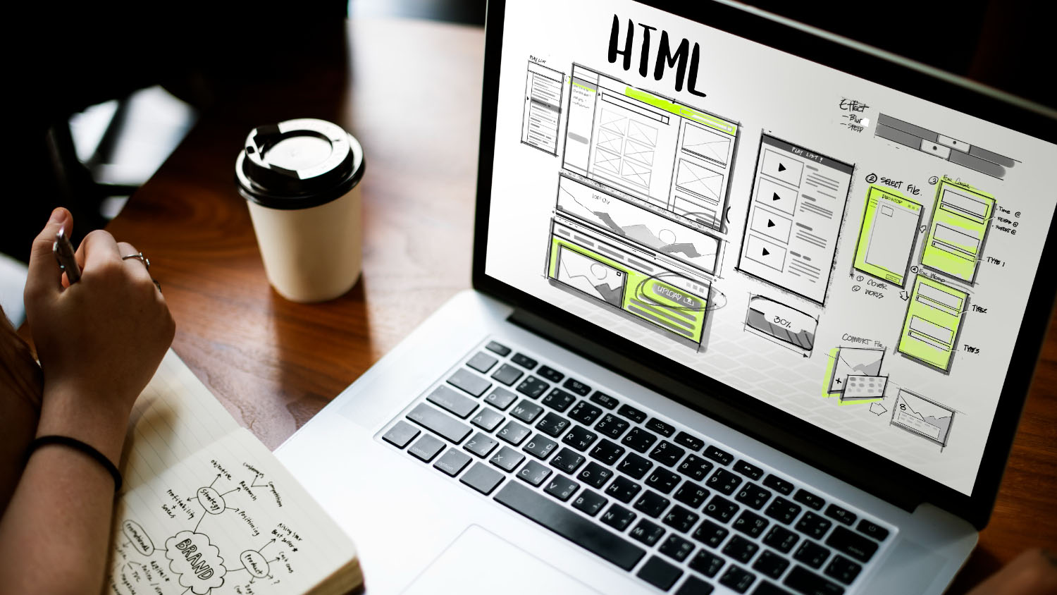 An overview of website design on a laptop